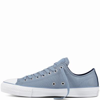 Converse Ctas Pro Suede Backed Twill Low Tops Mens - Blue/Navy Shoes (598BSIJQ)